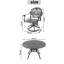 Ensemble de salle à manger 7 pièces en fonte d'aluminium toutes saisons, comprenant 6 chaises pivotantes et une table ronde de 47,24 po avec structure noire-1796423970