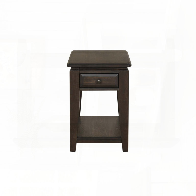 Table de chevet traditionnelle en acajou avec tiroir de rangement
