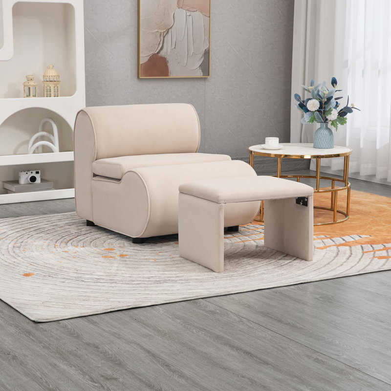 Chaise d'appoint en velours 33,46 po Josman, Velours beige