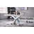 Edgeley Faux Marble Top Metal Base Dining Table