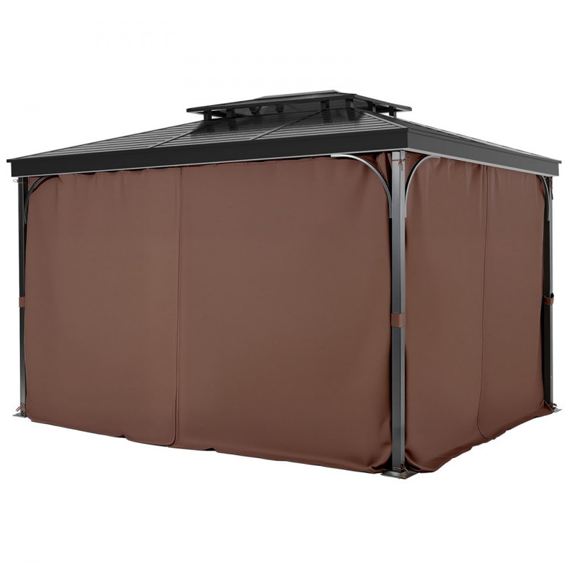 Rideau imperméable Gazebo 10 pi x 10 pi x 6,9 pi, L 83 po x L 112 po, Café