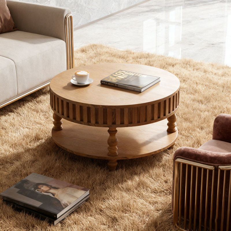 Table basse Farmhouse, Noyer brun