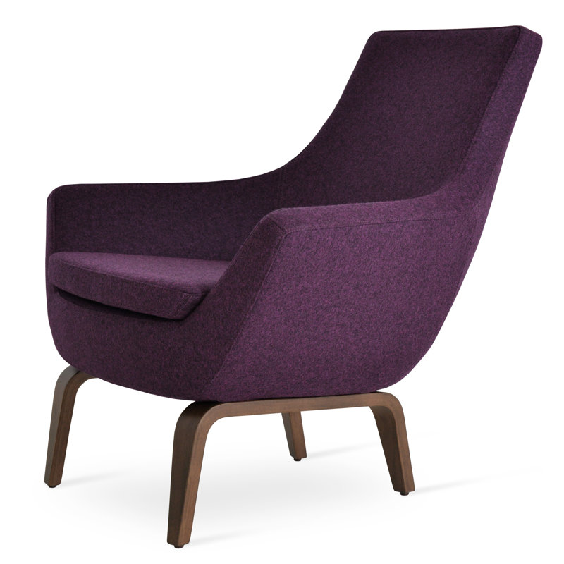 Lakewood Upholstered Accent Chair, Deep Maroon Wool