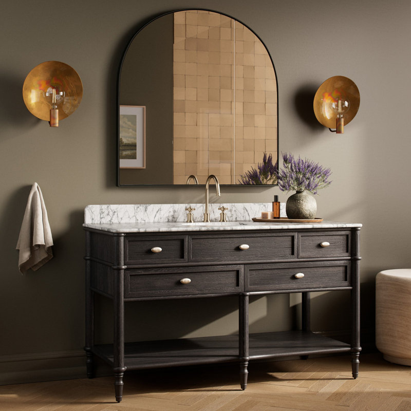 Abidemi Mulry Single Wide Vanity, Satin Black Veneer