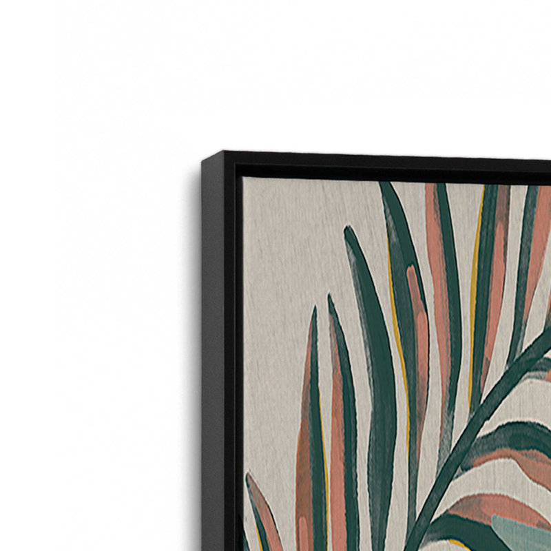 «Tropical Leaves I», reproduction sur toile, Noir satiné, H 12,75 po x l 12,75 po