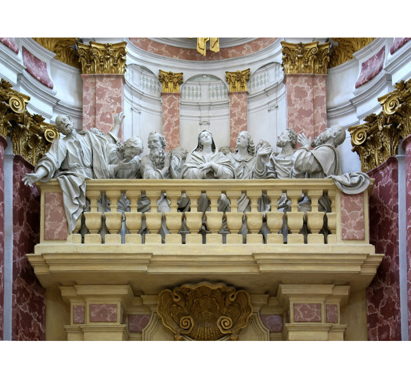 Abbaye d'Ebrach, miracle de la Pentecôte, Allemagne, H 13 po x l 18 po
