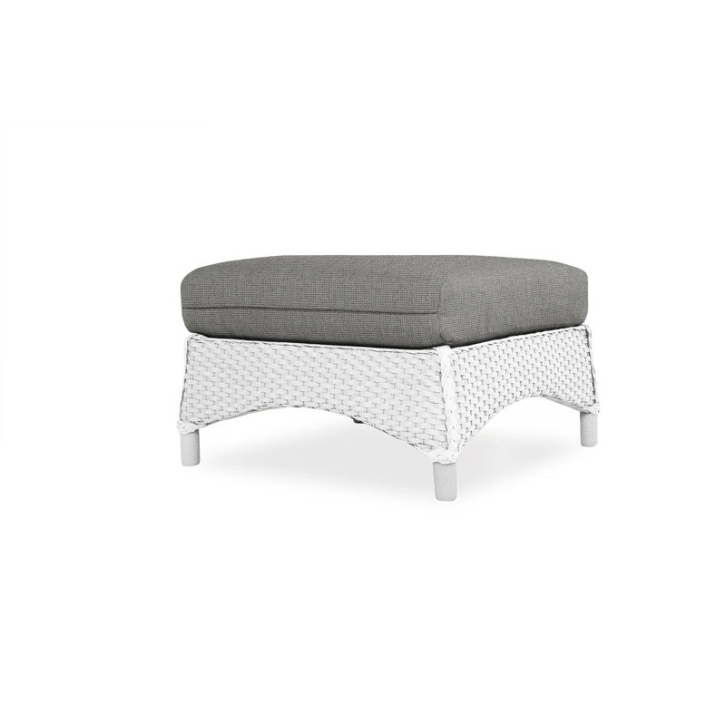 Mandalay Outdoor Ottoman, Decorline Navy, White