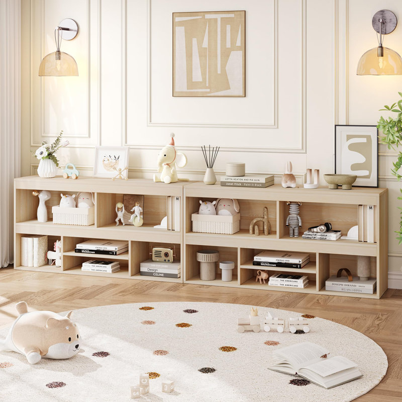 6-Cube Kids Toy Storage Organizer, Wooden Bookcase Cabinet for Playroom, Nursery & Classroom