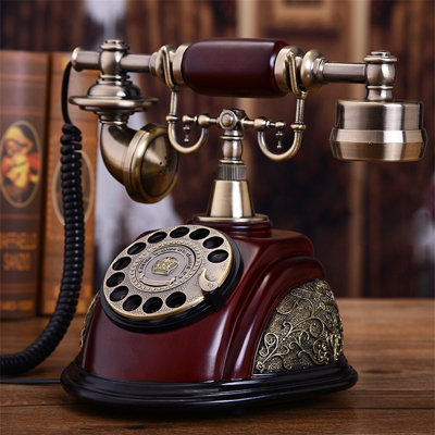 Téléphone à cadran rotatif rétro, téléphone fixe filaire rétro avec mains libres et recomposition
