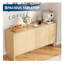 Buffet 58 "cannelé avec rangement, 4 portes et tablettes réglables, buffet en bois