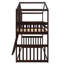 Lit superposé simple au-dessus de simple avec échelle, lit en bois - espresso-129391665