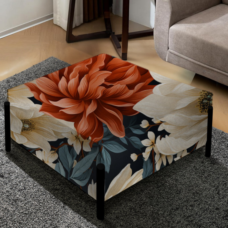 Rustic Elegance Floral Pattern - Floral Large Square Ottoman