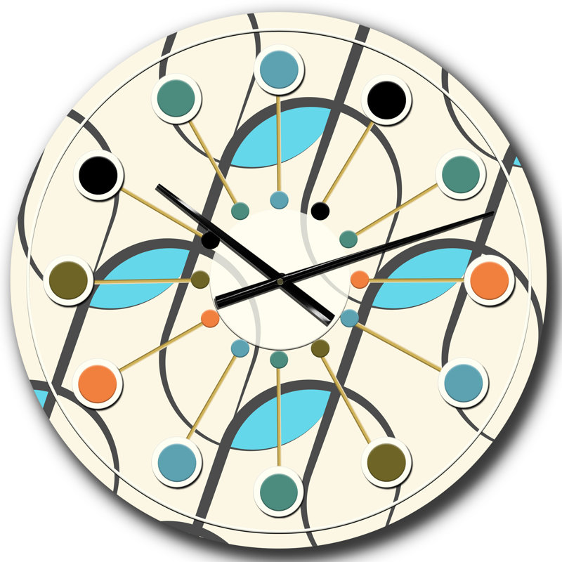 Horloge murale rétro Mid-Century, Surdimensionné