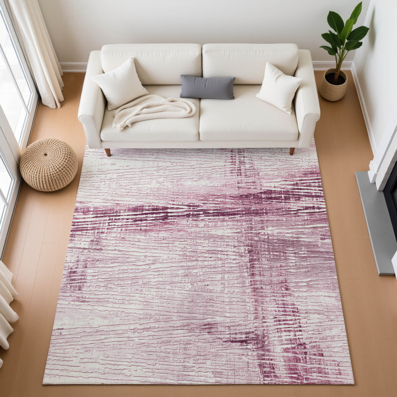 Premium Machine Washable Pirtle AMF1981 Stripes Rug, Rectangle 10' x 14'