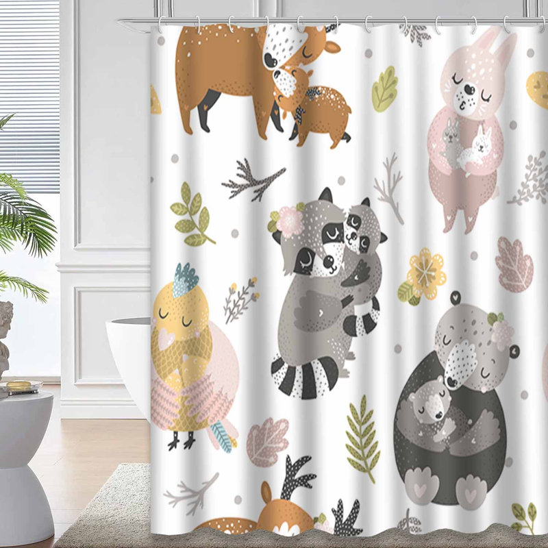 Rideau de douche avec 12 crochets Kids, L 72 po x l 84 po