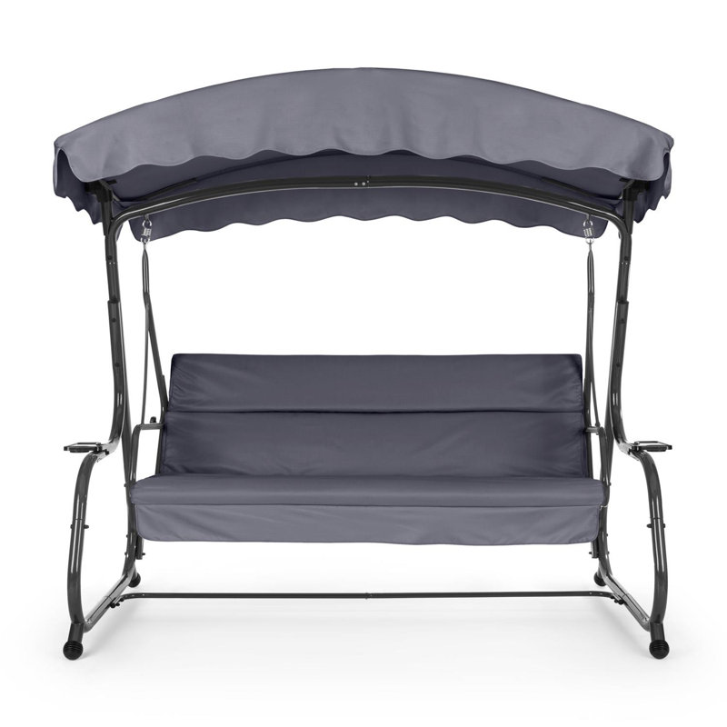 4 Person Porch Swing with Canopy, Anthracite and grey