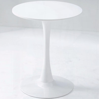 Table tulipe ronde 24 po blanche - luxe léger avec piédestal en métal, petit espace