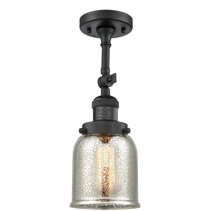 Applique murale 1 lumière 8 po Bell, Argent mercuré, Noir mat, Ampoule non incluse