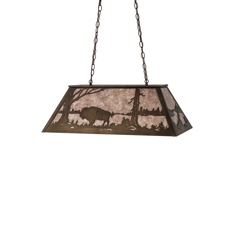 Rustic Lodge 6 - Light Pendant, Antique Copper, Silver, 11" H x 33" W x 17" D