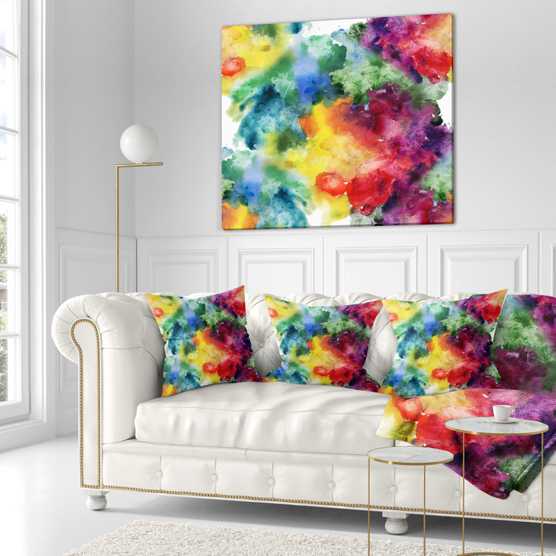 Texture abstraite aquarelle - coussin abstrait imprimé, Coussin décoratif, 16 po x 1 po