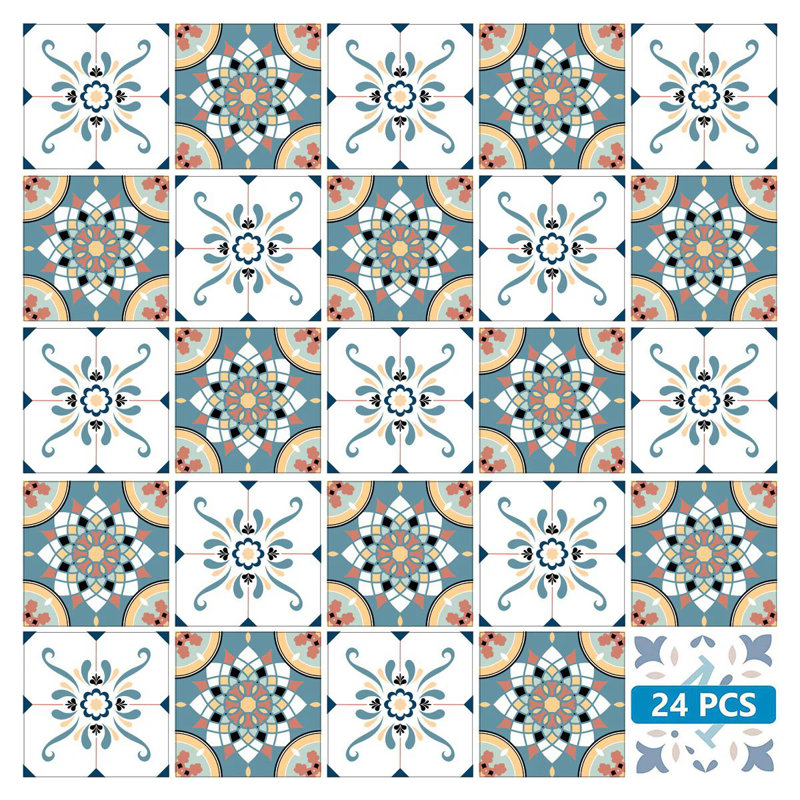 Carrelage mosaïque auto-adhésif en vinyle 6 po x 6 po (ensemble de 24)