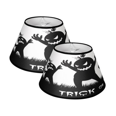 Round Empire Lamp Shades with Oogly Googly Eyes Design - Halloween Special, 10"x12"x8" (2-Pack)