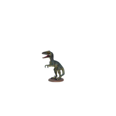 Small Green Baby Raptor Dinosaur Statue