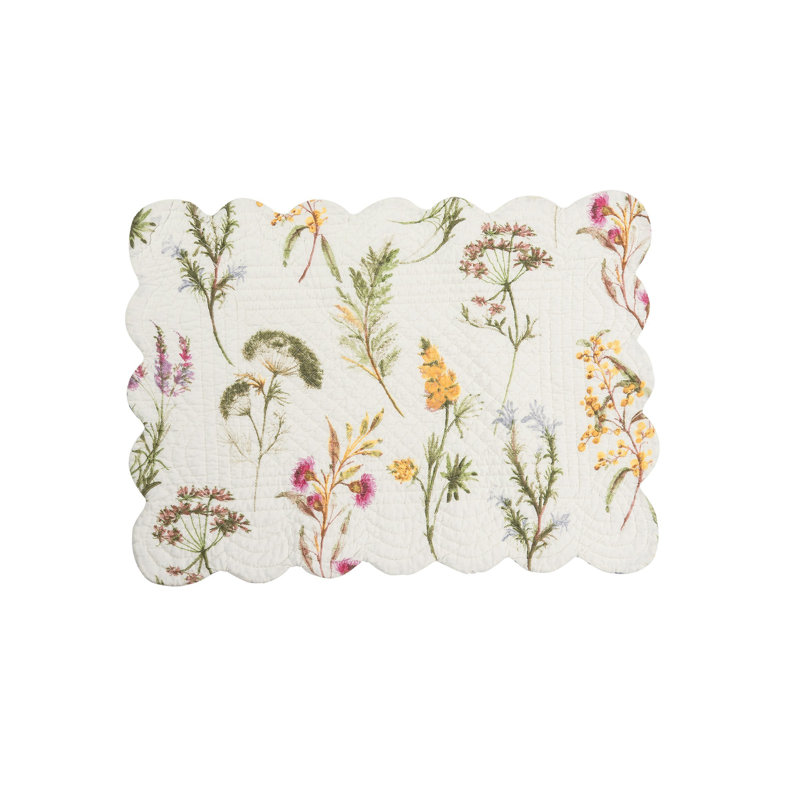 Egremt Cotton Floral Rectangle Placemat