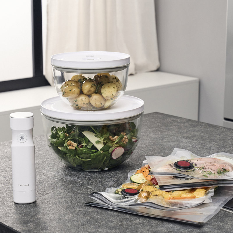 ZWILLING Fresh & Save BOWLS 9-Pc Glass Vacuum Bowl Starter Set