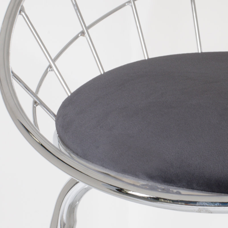 Jasia Swivel Upholstered Counter Stool, Silver