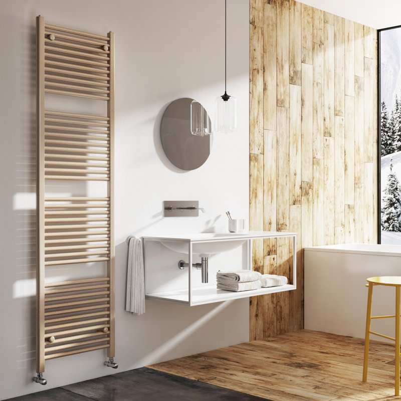 Straight Towel Rail Heated Towel Rails, 1800mm H x 500mm W x 30mm D, Brown Metallic