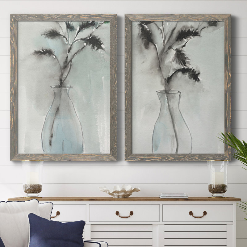Doux fougères I, toile encadrée de qualité supérieure - prête à être accrochée, H 20 po x l 34 po x P 1,5 po