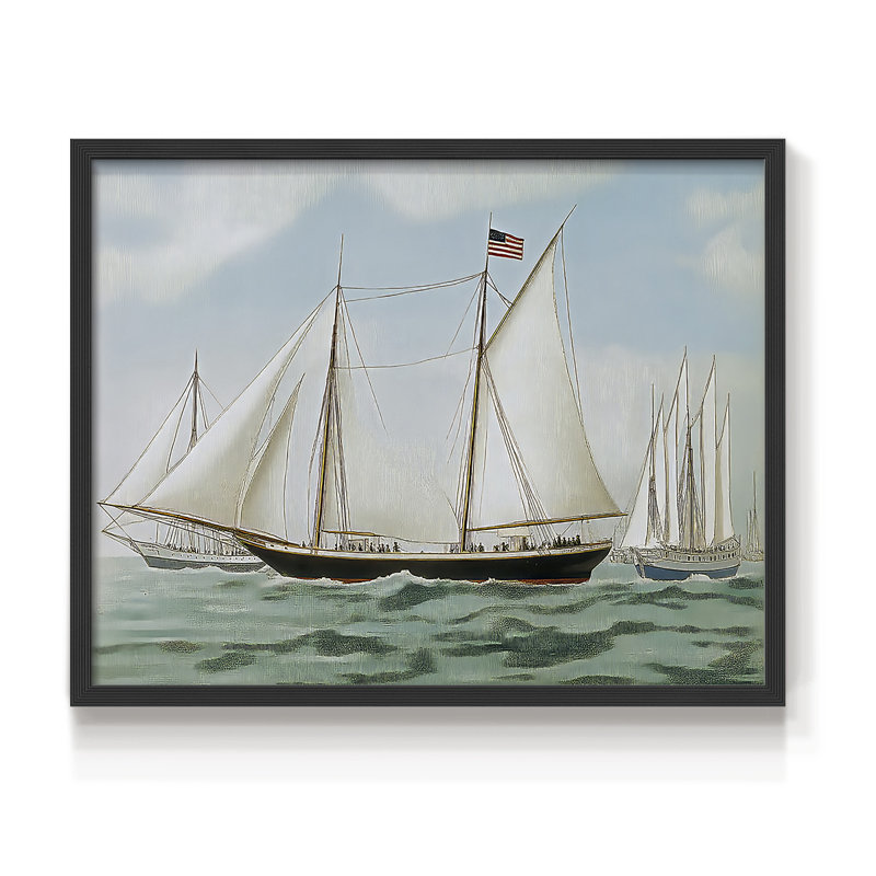 Série nautique - CXLV - Impression encadrée - Restickable, H 8 po x l 10 po, Noir