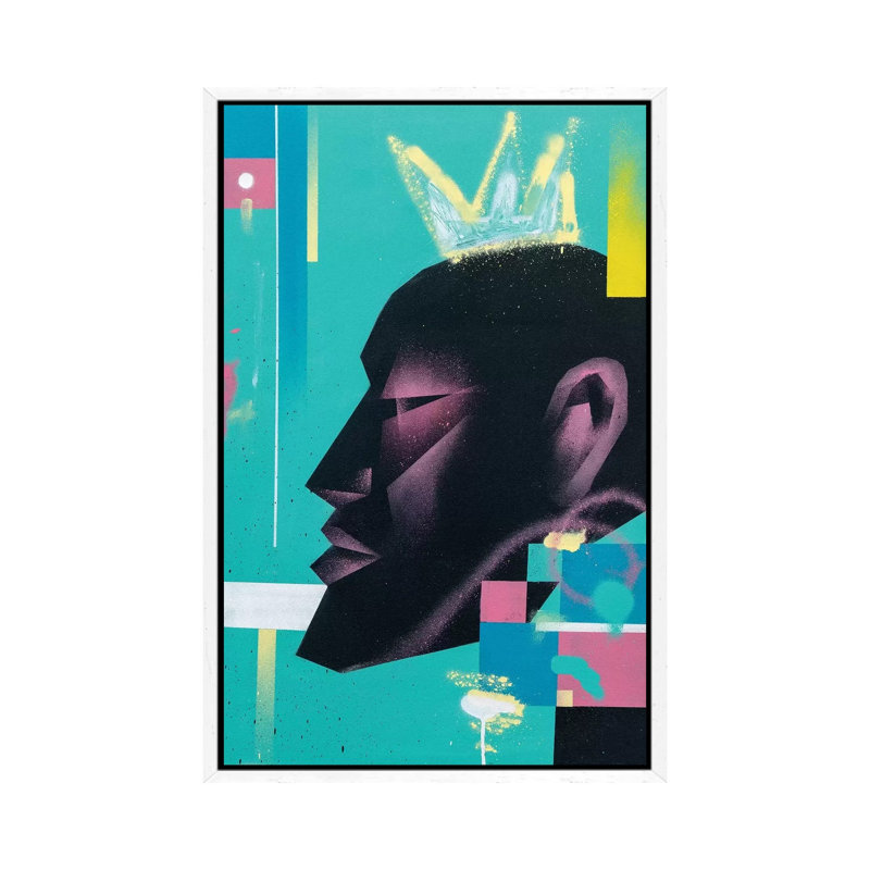 King by VCalvento - Painting on Canvas, White Framed Canvas, 152.5 cm H x 101.5 cm W