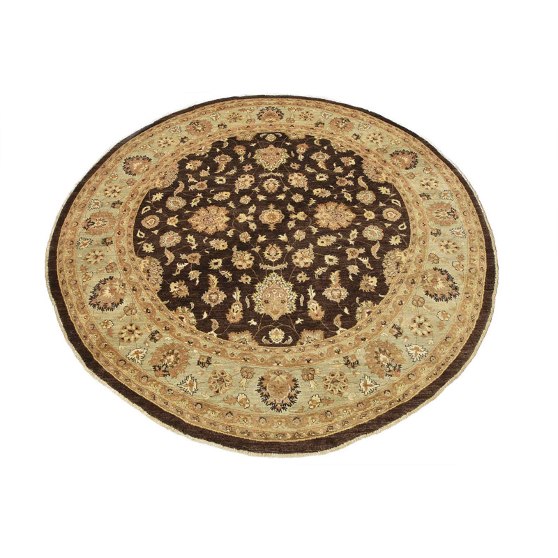 Muemil One-of-a-Kind 11'11'' X 12' New Age Round Wool Area Rug Brown