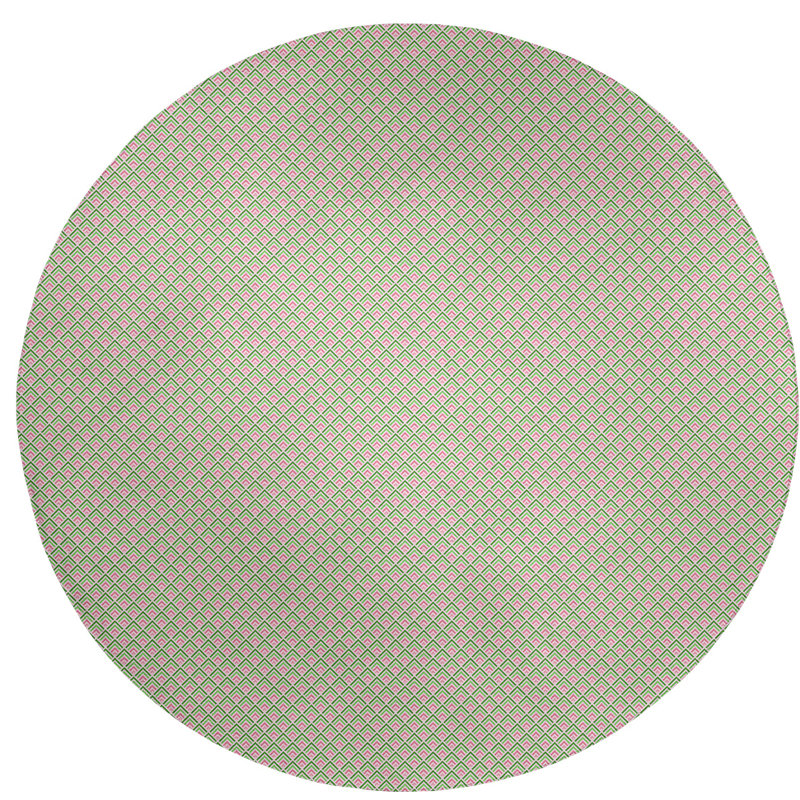 Chenille Geometric Indoor Rug, Round 5'