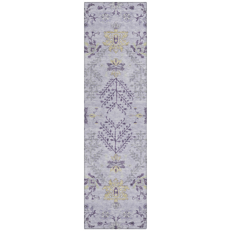 Doris Purple Washable Indoor-Outdoor Rug - , 2'3" x 7'6"