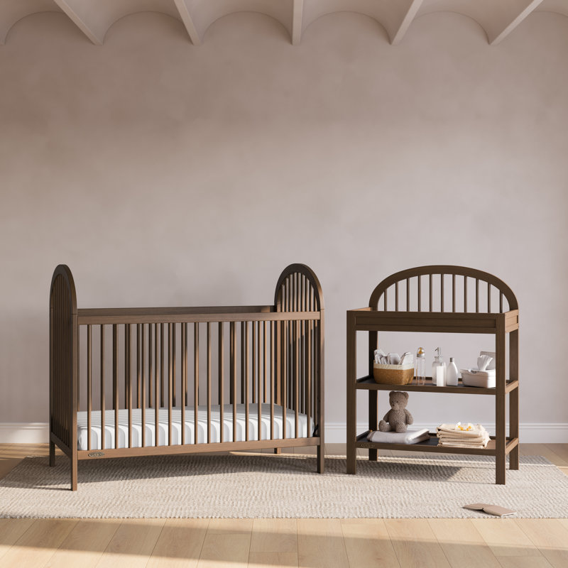 Table à langer avec coussin Olivia, Noisette