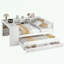 Lit de jour double avec couchette, tiroirs de rangement et tablettes latérales-379188840-379188846