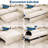 Chenille L-Shaped Sectional Sleeper Sofa with Pull Out Bed and Storage Seat