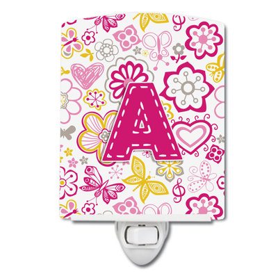 Flowers and Butterflies Ceramic Night Light