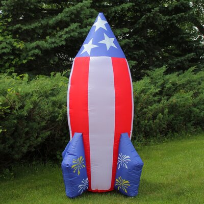 8' Inflatable Lighted 4th of July Americana Rocket Outdoor Decoration -  Northlight Seasonal, MHO0014