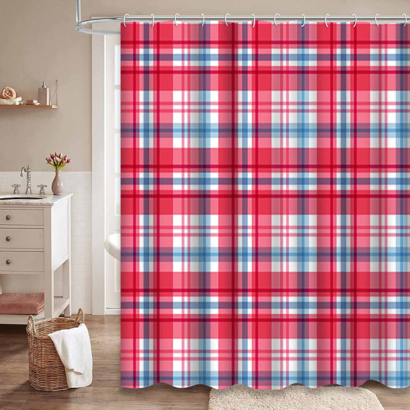 Rideau de douche Red Tartan, L 72 po x l 72 po