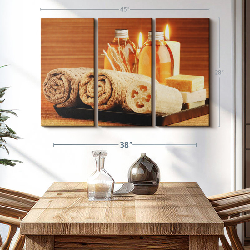 «Spa traitement Essentials» sur toile, H 28 po x l 45 po x P 1,25 po