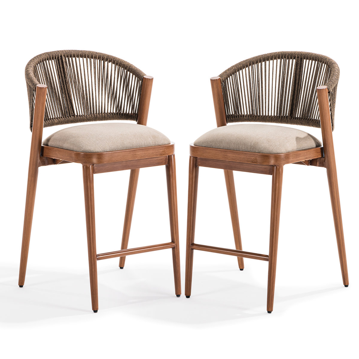 Bay Isle Home™ Modern Rope Bar Stools Set of 2 & Reviews | Wayfair