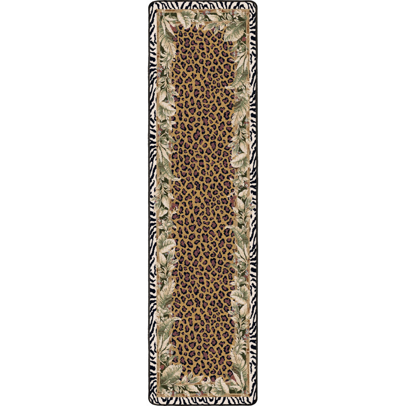 Tapis Alminus Jungle Safari Emerald, Tapis de couloir 2 pi 1 po x 7 pi 8 po