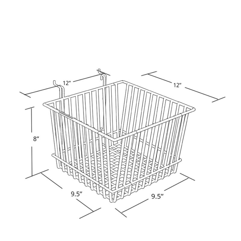 Panier en métal chromé 8 po H, paquet de 2