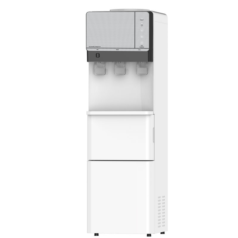 IKT Freestanding Top Loading Water Dispenser with Ice Maker 27 lbs. Daily Capacity, White