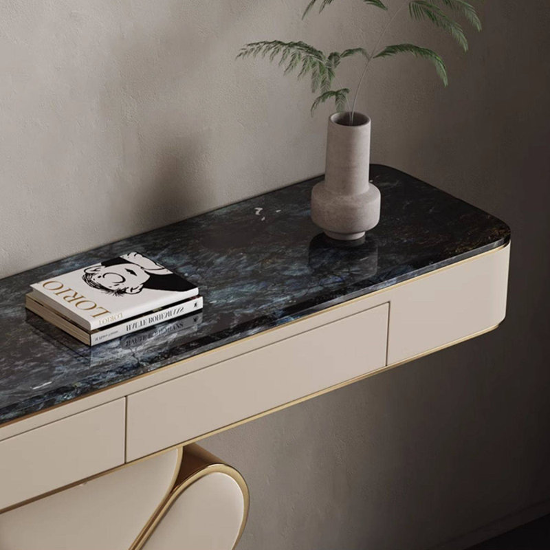 Console de style italien en pierre frittée., 33.4" H x 47.2" W x 13.7" D