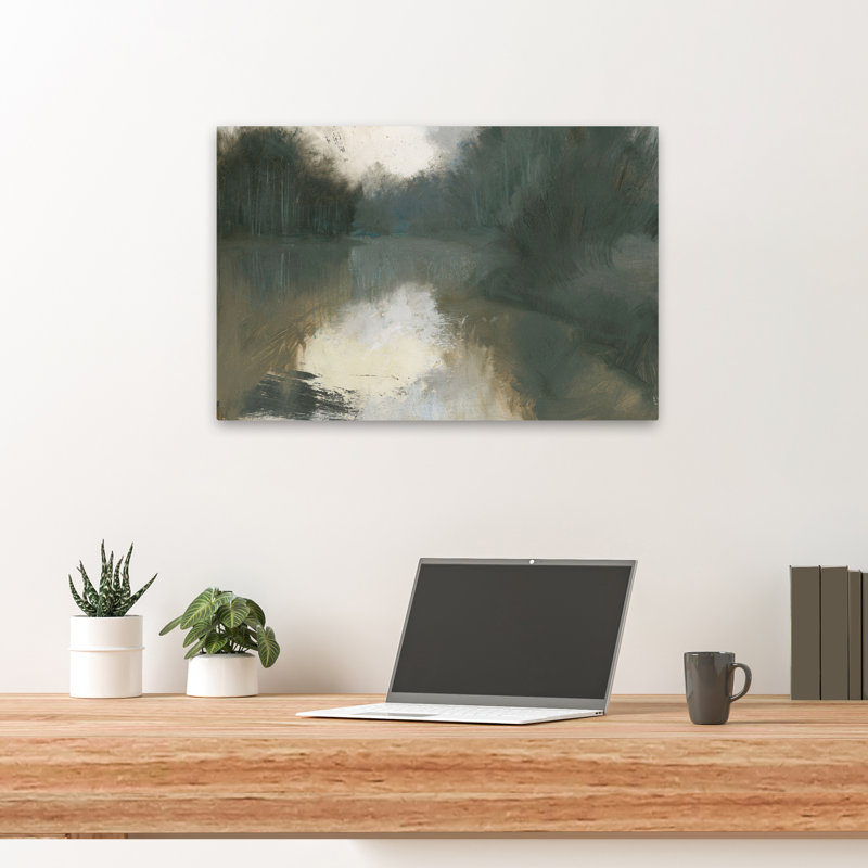 Art abstrait et brun Moody, H 16 po x l 24 po